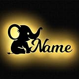 Baby Elefant Wandlampe Nachtlicht Wand Lampe Schlummerlicht mit Namen personalisiert I Batteriebetrieb