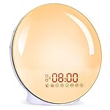 Wake Up Licht Lichtwecker, Tageslichtwecker Cadrim Radiowecker Sonnenaufgang Sonnenuntergang mit Dual Wecker, 7 natürlichen Sounds & FM Radio & Snooze Funktion für Erwachsene & Kinder