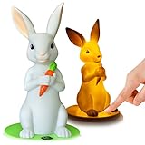 AROOSA LED Nachtlicht für Kinder, Baby und Erwachsen - Mit Rudi Hase im schönsten Traum - Nachtlicht baby mit Touch Sensor & auto-Timer - Nachtlampe Kinderzimmer - Schlaflicht Farbtemperatur warm