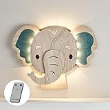 Lights4fun LED Wandleuchte Elefant Fernbedienung Timer batteriebetrieben Innenbereich Kinderzimmerdeko