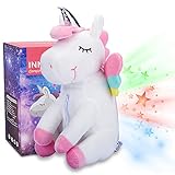 INNObeta Einhorn Kuscheltier, Einhorn Nachtlicht Stofftier für Kinder Mädchen und Baby, Plüschtier mit Sternenhimmel Projektor Einschlafhilfe Spielzeug Geschenke - Cornie
