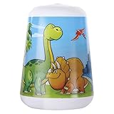 EMOS Kinder Tischlampe und Handlampe mit Dino Design und Timer, Dinosaurier Nachttischlampe/Nachtlicht, Kinderleuchte/Taschenlampe, Schreibtischlampe P3380, weiß mit dino-motiv
