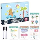LOKOO 2 Pcs Handschrift-Arbeitsbuch für Kinder,Wiederverwendbares Handschrift-Arbeitsbuch für Vorschulkinder - Üben Sie Vorschreibfähigkeiten, Stiftkontrolle und das Nachzeichnen von Buchstaben