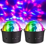 Bonlux Discokugel 5V Partylicht Mini Disco Lichteffekte RGB Partylicht Stimmgesteuertes USB Stimmungslicht für Kinder Zimmer Party 2Stück