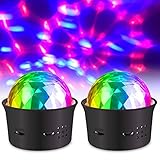 Bonlux Discokugel 5V Partylicht Mini Disco Lichteffekte RGB Partylicht Stimmgesteuertes USB Stimmungslicht für Kinder Zimmer Party 2Stück