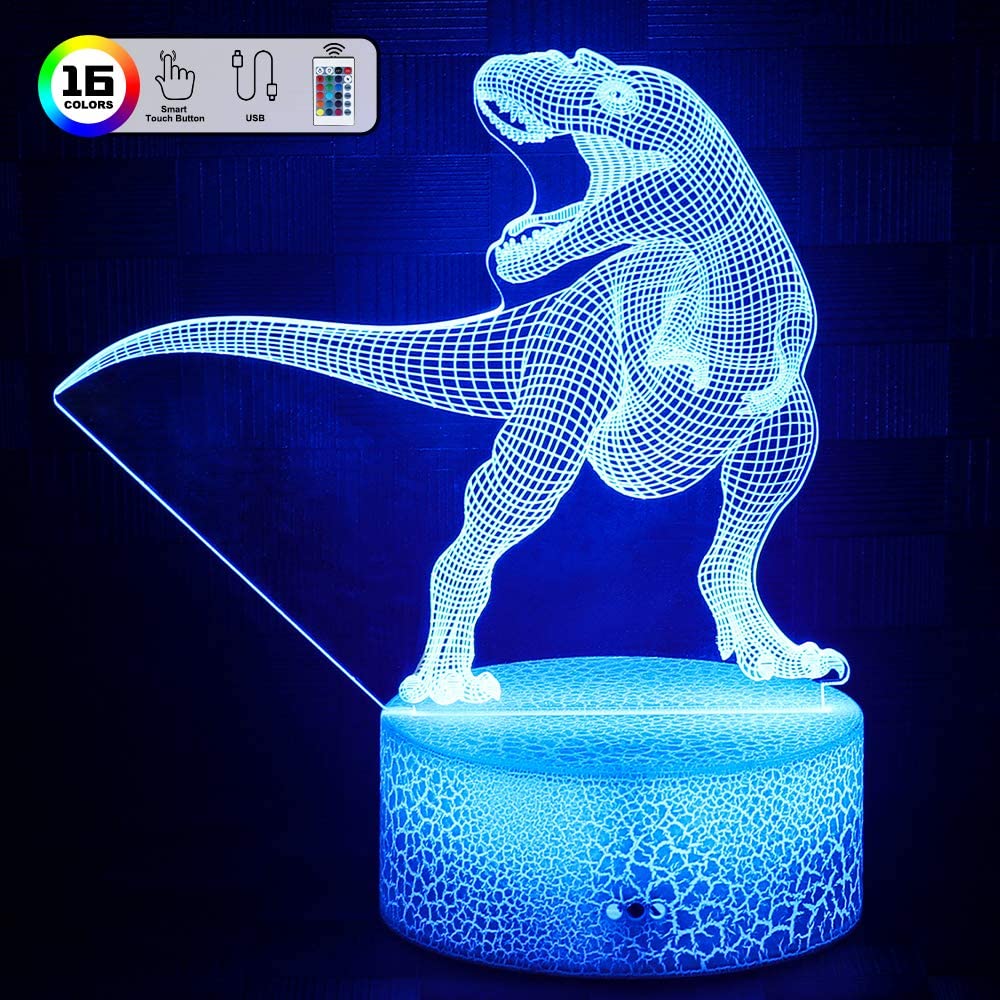 Dekolampe 3D Dinosaurier T-Rex Nachtlicht 3D Tyrannosaurus Rex Dekolicht LED 